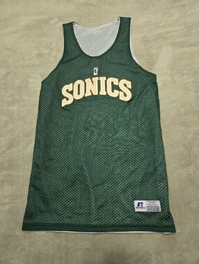 Vintage NBA Seattle Sonics Reversible Mesh Tank Top Jersey Size Youth XL